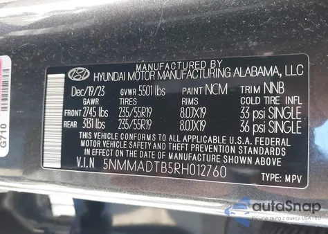 2024 Genesis Gv70 2.5T Awd from USA, damaged, VIN 5NMMADTB5RH012760